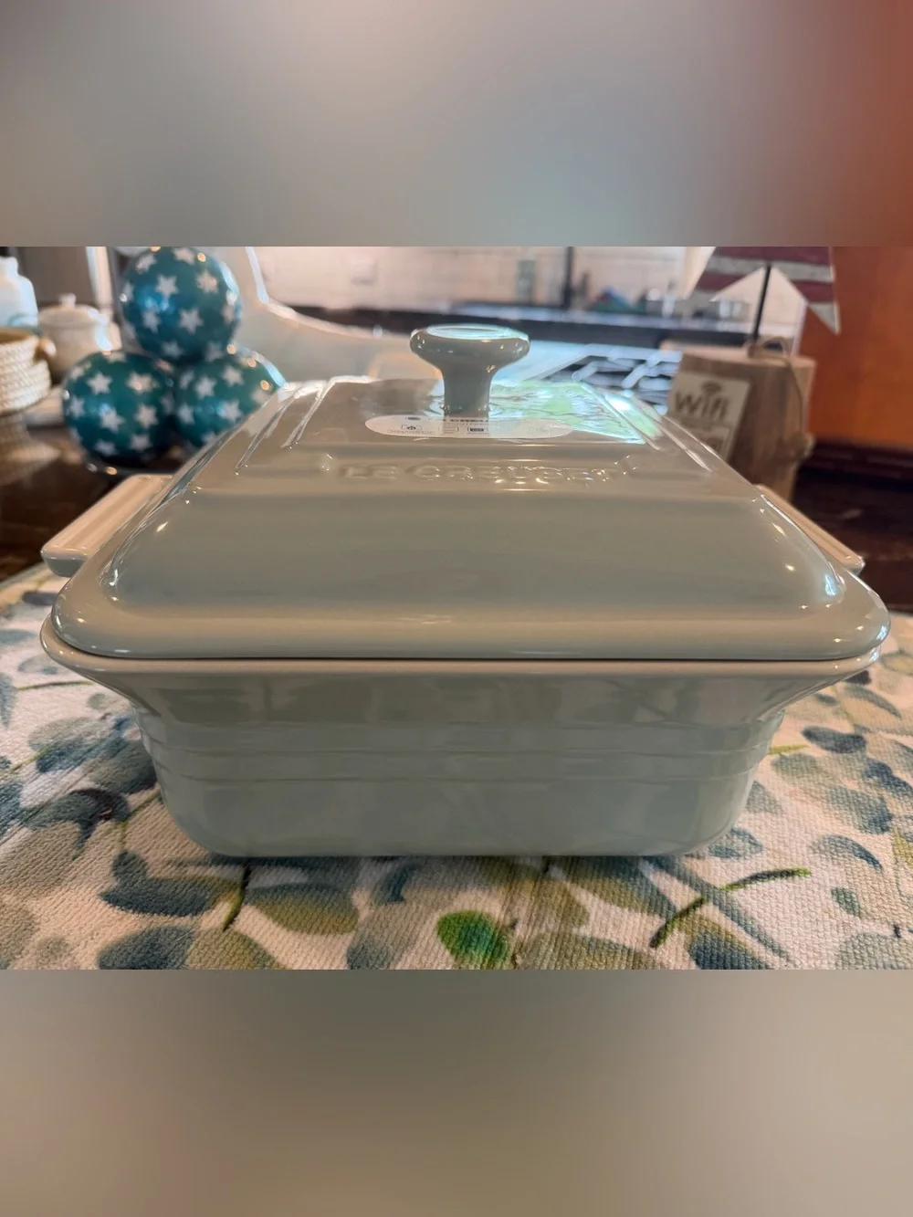 NEW Le Creuset Classic Square Baker With Lid 23cm In Pistache Pistachio Green